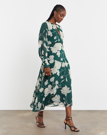 Joanna Hope Long Sleeve Maxi Dress With Keyhole