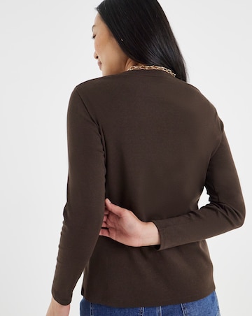 Chocolate Crew Neck Long Sleeve T-Shirt