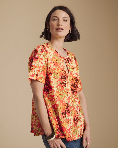 Julipa Printed Crinkle Blouse
