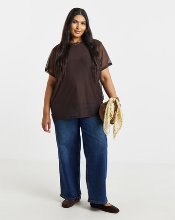 Simply Be Chocolate Mesh Tank Top