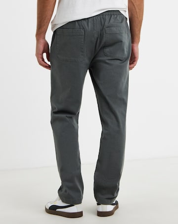Herringbone Elasticated Waist Straight Fit Trouser