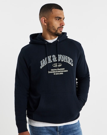 Jack & Jones Denver Logo Hoodie - Navy