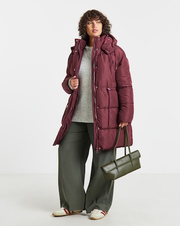Burgundy Longline Padded Coat