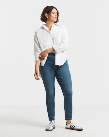 Mid Wash Stretch Slim Pull On Jeggings