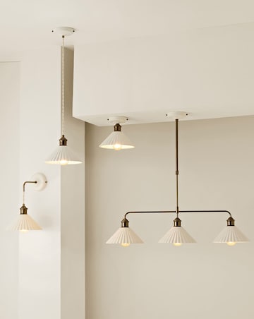 ValueLights Burford Ceramic Ribbed Adjustable Wall Light