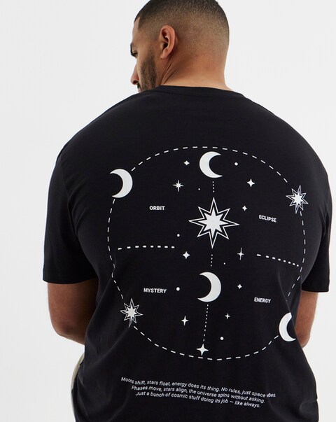 Jack & Jones Astro Back Graphic T-Shirt - Black