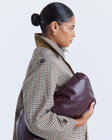Neutral Check Print Reversible Mod Coat