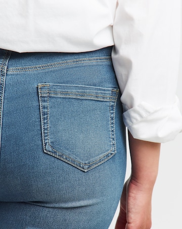 Mid Wash Stretch Slim Pull On Jeggings