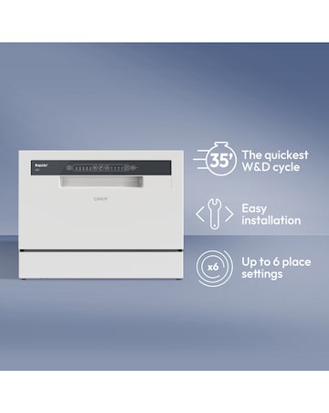 Candy Rapido Table Top Dishwasher- White + Installation