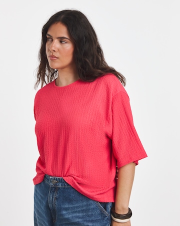Simply Be Pink Waffle Kimono T-Shirt