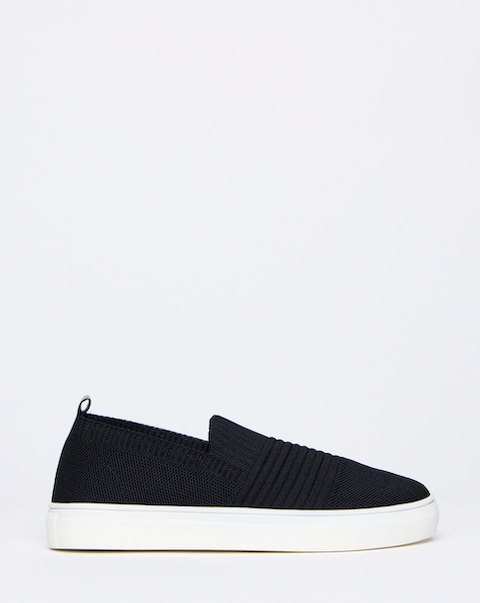 Felicity Stretch Textile Slip On Trainers - Wide Fit (E)