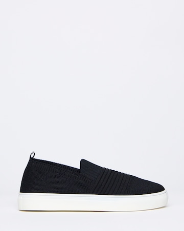 Felicity Stretch Textile Slip On Trainers - Wide Fit (E)