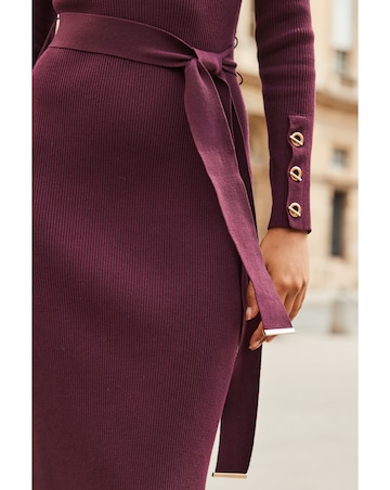Sosandar Self Tie Midaxi Dress with Cuff Detail Dress
