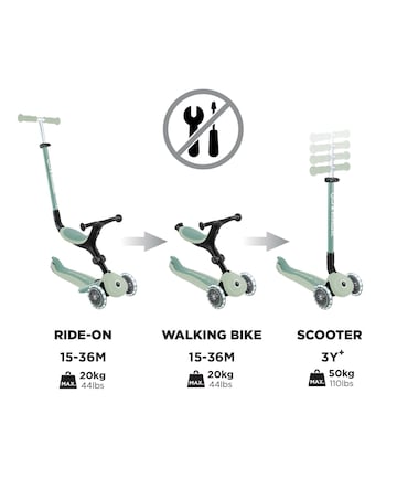 Globber Go Up Active Lights Ecologic - Pistachio