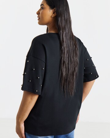 Simply Be BlackStud Short Sleeve T-Shirt