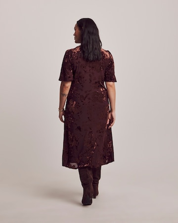 Julipa Velour Burn Out Midi Dress