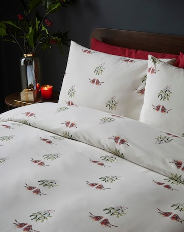 Festive Robins Cotton Blend Duvet Cover Set