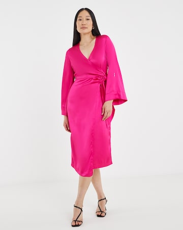 Satin Wrap Dress