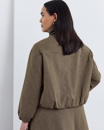 Simply Be Check Print Zip Front Bomber Jacket