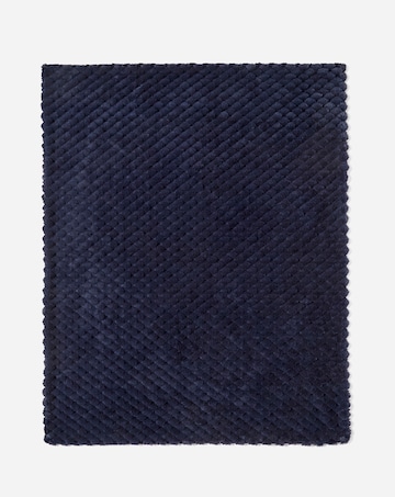 Scallop Faux Fur Throw - Navy