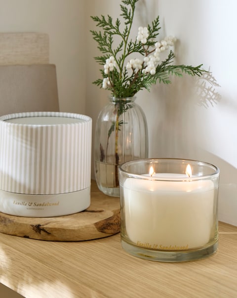 New In - Vanilla & Lavender Glass Candle