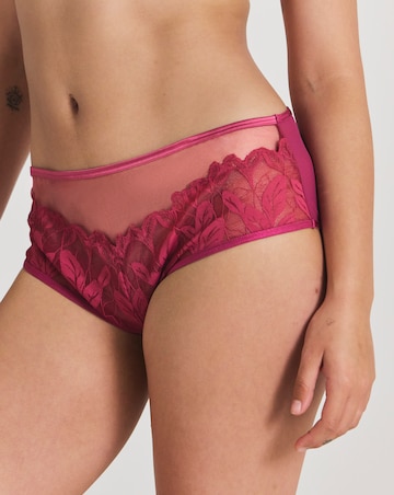 Pretty Secrets Eyelash Lace Underwired Full Cup Bra Burgundy