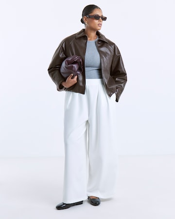 Chocolate Bubble Hem Faux Leather Jacket