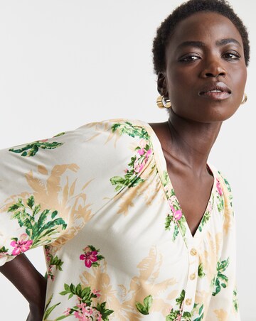 Collarless Button Through Blouse