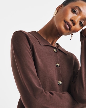 Faux Fur Collar Cardigan