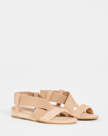 Dia Elasticated Low Wedge Espadrilles - Extra Wide Fit (EEE)