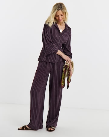 Plum Pinstripe Corset Co-Ord Shirt