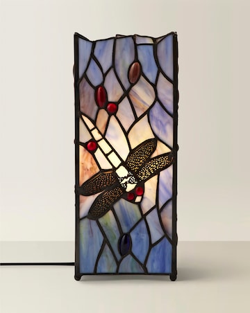 ValueLights Dragonfly Design Tiffany Square Table Lamp