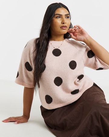 Large Polka Short Sleeve Jumper