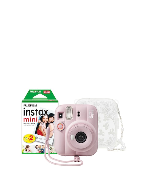 Fujifilm Instax Mini 13 Camera inc Skinny Dip Case & 20 Shot Film - Candy Pink