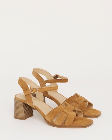 Greta Woven Detail Block Heel Sandals - Extra Wide Fit (EEE)