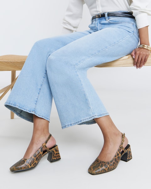 Vivi Block Heel Slingback Shoes - Extra Wide Fit (EEE)