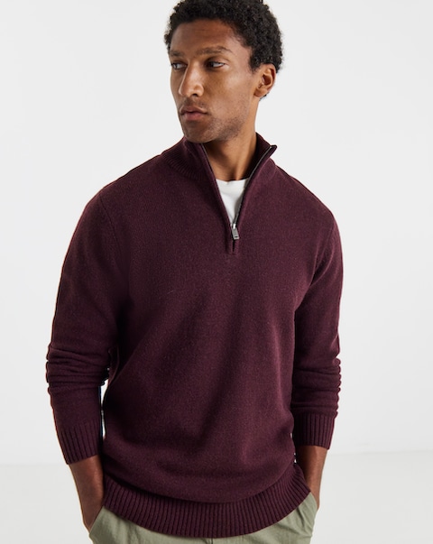 New In - Lambswool 1/4 Zip Jumper
