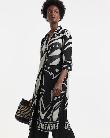 Printed Longline Chiffon Shirt