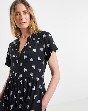 Soft Touch Notch Neck Short Sleeve Dress