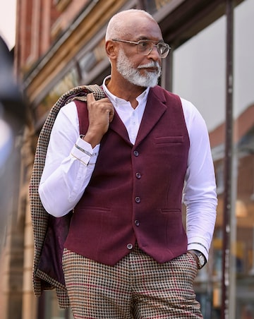 Joe Browns Opulent Cord Waistcoat - Merlot
