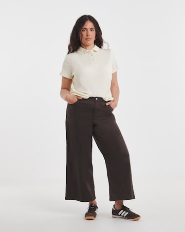 Simply Be Buttermilk Picot Polo Top