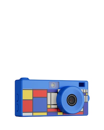 Praktica Snap& Go Mini Camera inc 8GB Micro SD Card & Phone Adapter Blue Print