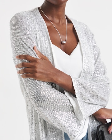 Sequin Longline Cardi