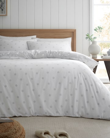 Catherine Lansfield Brushed Polka Dot Duvet Cover Set