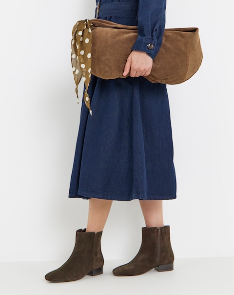 Candice Classic Suede Ankle Boots - Wide Fit (E)