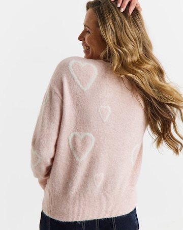 Heart Design Boyfriend Cardigan
