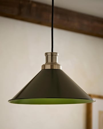 ValueLights Morgan Forest Taper Shade with Brushed Chrome Fitting