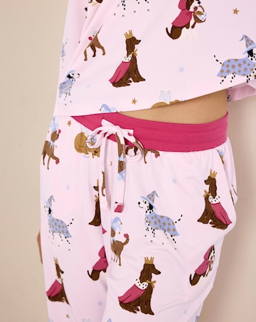 Chelsea Peers Classic Long Sleeve Crew Neck Dog Print Pyjama Set