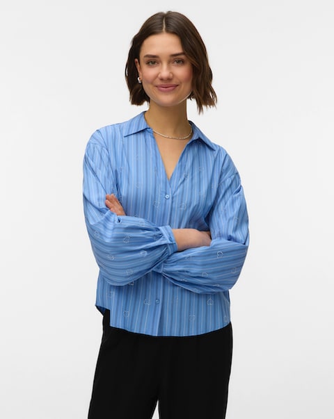 New In - Vero Moda Gina Stud Stripe Shirt
