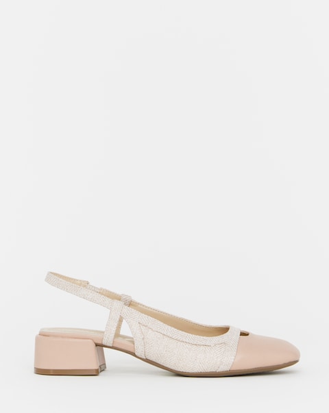 Manila Block Heel Slingback Shoes Wide E Fit